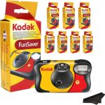 Kodak Funsaver Disposable Camera Bulk one time Single use 7-Pack 27exp 35mm Camera Bundled with Balveli Premium Microfiber Cloths – Bulk Kodak Disposable Film Camera 35mm
